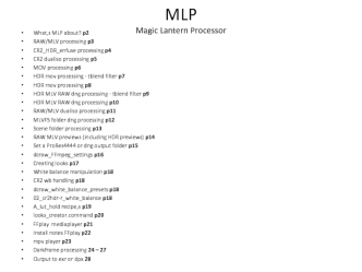 MLP Magic Lantern Processor