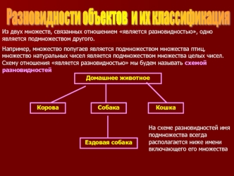 Разновидности объектов  и их классификация