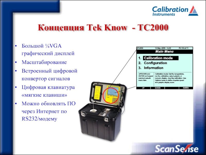 Концепция Tek Know - ТC2000 Большой ¼VGA графический дисплейМасштабирование Встроенный цифровой