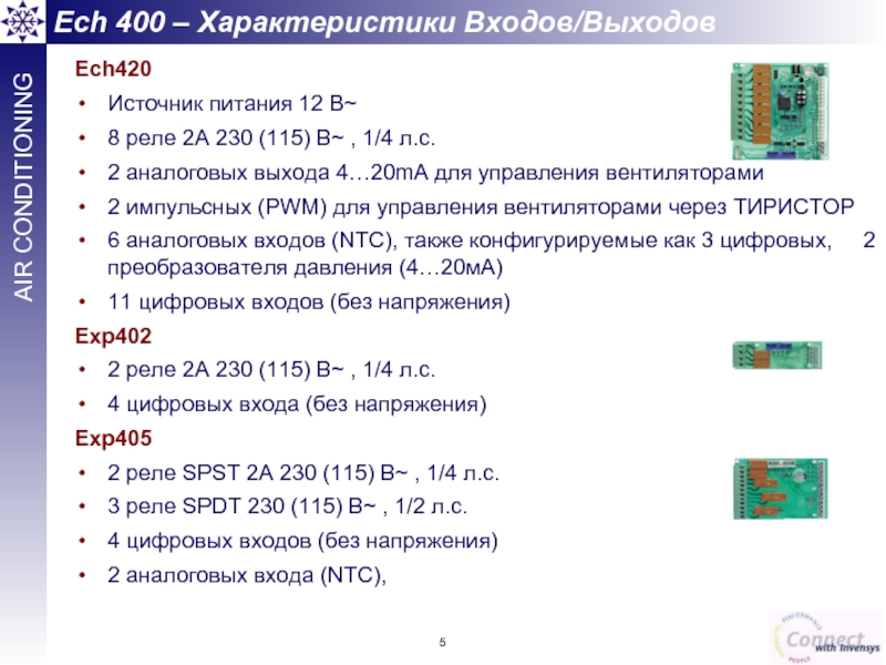 Ech420 Источник питания 12 В~  8 реле 2A 230 (115) В~