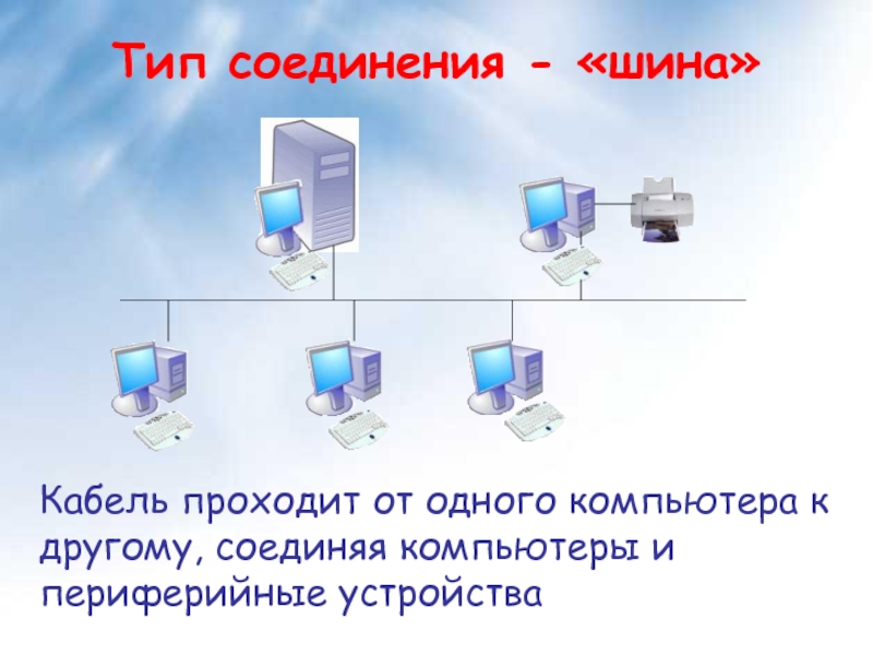 Вид сети шина. Одноранговую локальную сеть с топологией линейная шина. Тип соединения шина. Типы сетевого соединения компьютеров. Соединение сети шина.