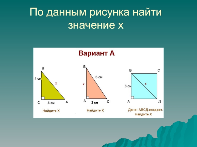 Найдите значение переменной м используя данные на рисунке