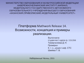 Платформа Mathwork Release 14