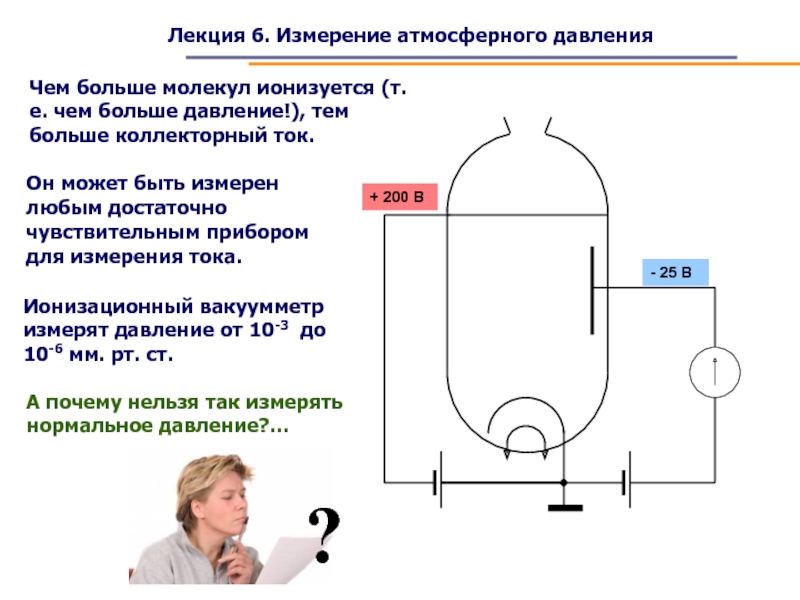 5 6 измерение. Измерение малого давления. 6 Измерение. Чем больше молекул тем больше давление. Ионизационный метод пример измерения давления.