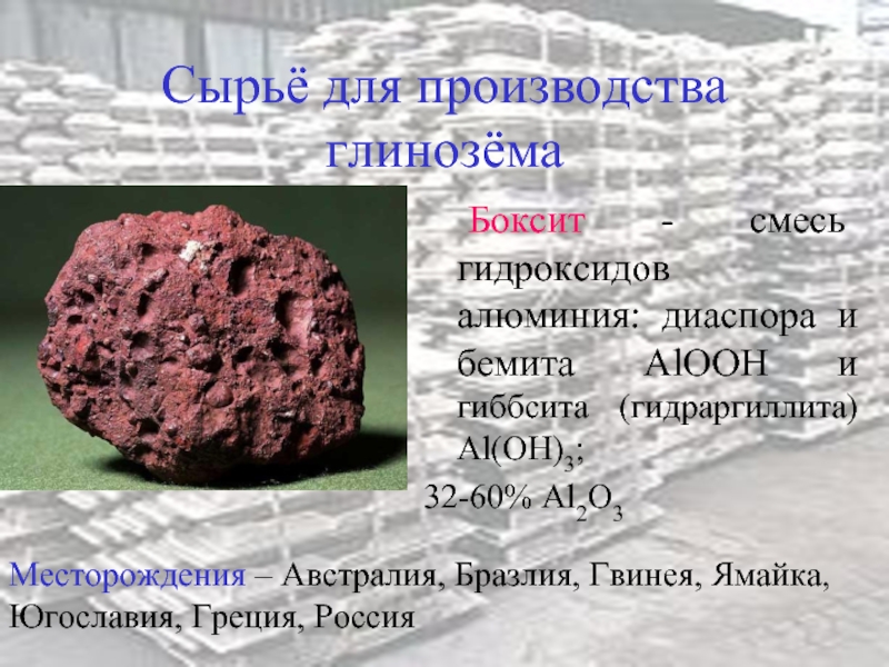 Глинозем получение алюминия. Оксид алюминия глинозем. Сырье для производства глинозема. Бокситы сырье. Оксид алюминия и боксит.