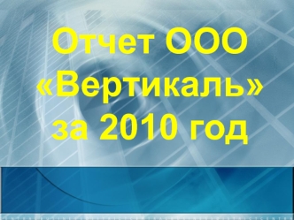 Отчет ООО Вертикаль за 2010 год