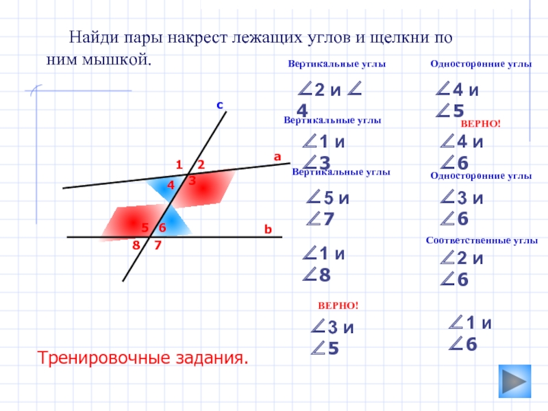 Накрест лежащие соответственные и односторонние углы рисунок