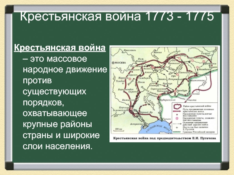 Карта восстание под предводительством пугачева 8 класс