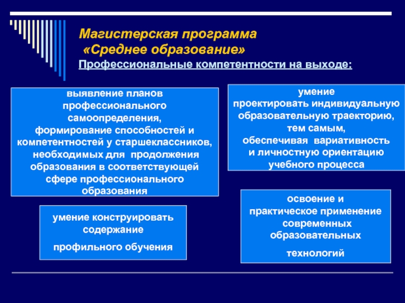 Средняя программа. Траектории профессиональной компетенции.