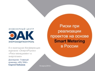 Риски при реализации проектов на основе Smart Metering
в России