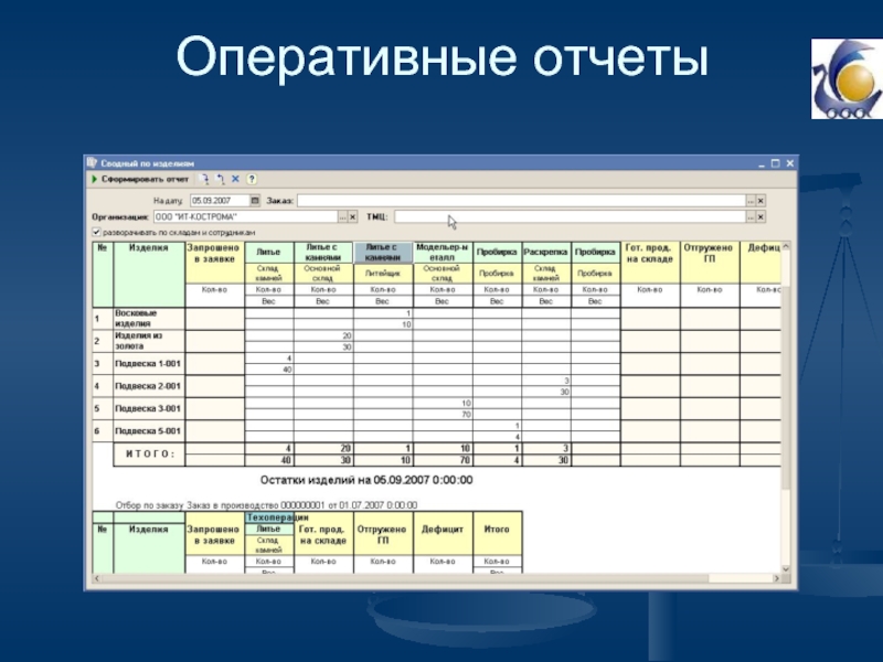 Отчетность по проекту