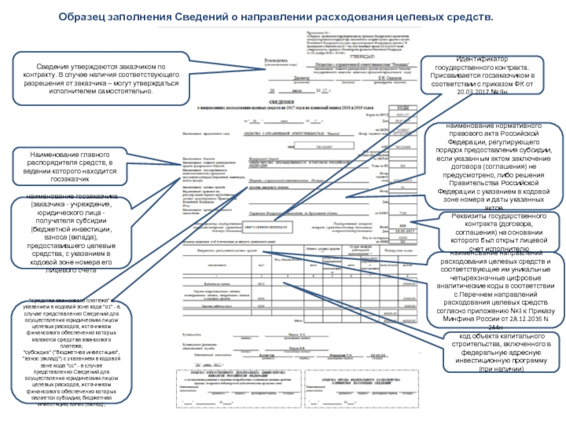 Образец заполнения сведений об операциях с целевыми средствами на 2022 год