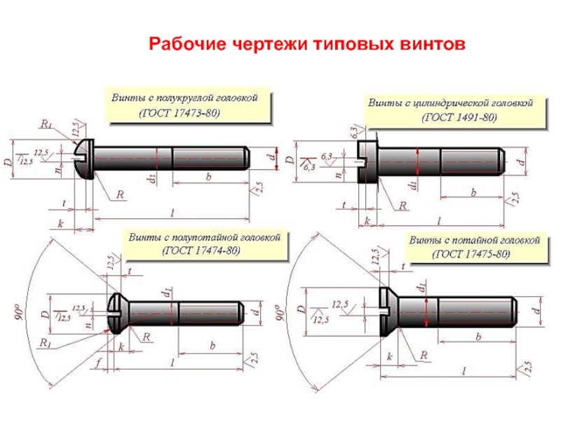 Винт рабочий чертеж