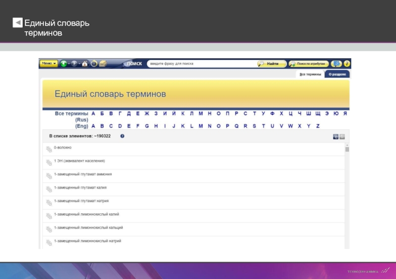 Словарь поиск терминов
