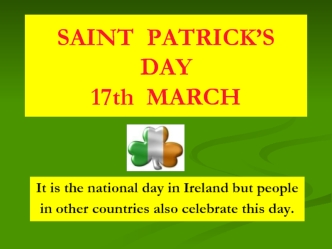 Saint Patrick’s day 17th march