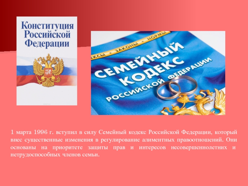 Семейное право кодекс. Семейный кодекс. Семейный кодекс презентация. Семейный кодекс РФ 1996. Семейный кодекс РФ вступил в силу.