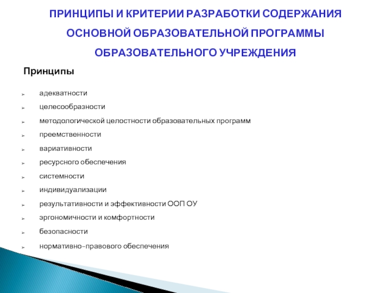 Ведущие принципы разработки непрерывного педагогического образования. Содержание принципа целесообразности. Общие принципы разработки программ. Разработчики содержание.