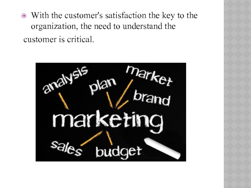 With the customer's satisfaction the key to the organization, the need