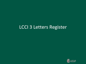 LCCI 3 Letters Register