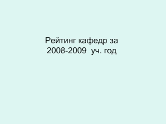 Рейтинг кафедр за 2008-2009  уч. год