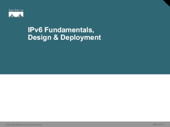 IPv6 Fundamentals, Design & Deployment