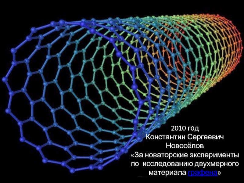 2010 годКонстантин СергеевичНовосёлов«За новаторские эксперименты по исследованию двухмерного материала графена»