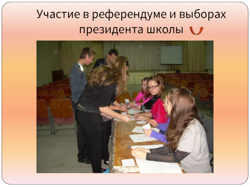 Участие в референдуме и выборах президента школы