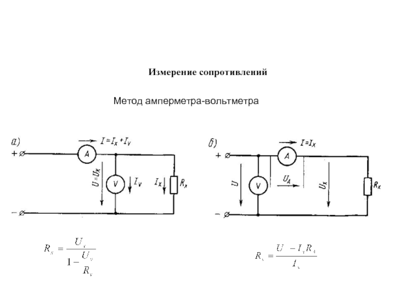 Метод сопротивления. Измерение сопротивления методом амперметра и вольтметра. Измерение сопротивления методом амперметра. Метод амперметра-вольтметра схема. Схема для измерения сопротивления методом амперметра-вольтметра.