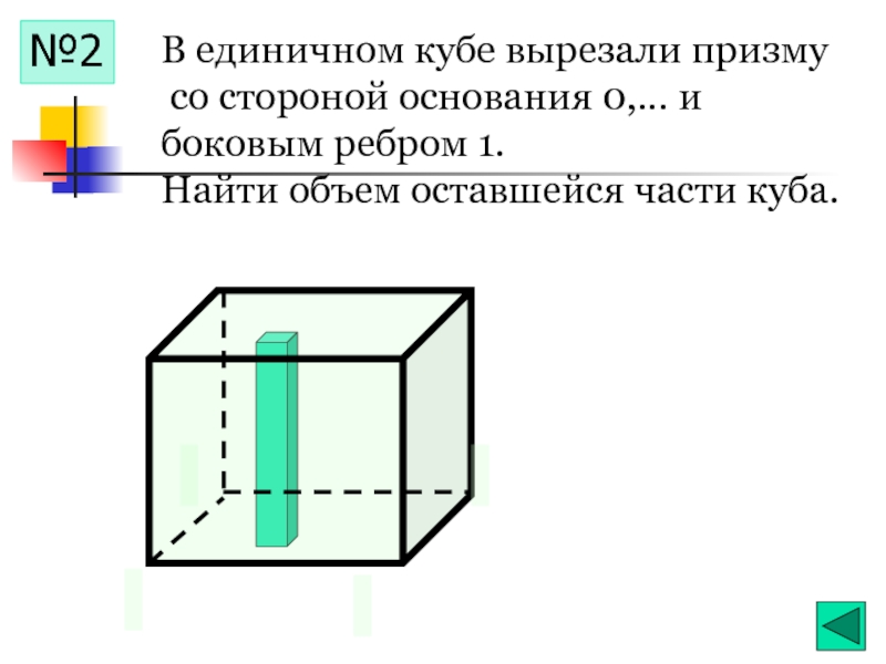 Объем 2 куба. Призма в Кубе. Куб основание. Куб единичный в основании. Боковое ребро Куба.