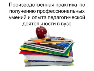 Производственная практика по получению профессиональных умений и опыта педагогической деятельности в вузе