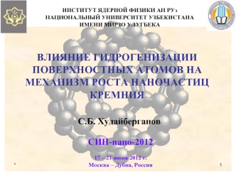 ВЛИЯНИЕ ГИДРОГЕНИЗАЦИИ ПОВЕРХНОСТНЫХ АТОМОВ НА МЕХАНИЗМ РОСТА НАНОЧАСТИЦ КРЕМНИЯ