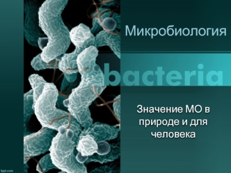 Микробиология. Значение МО в природе и для человека