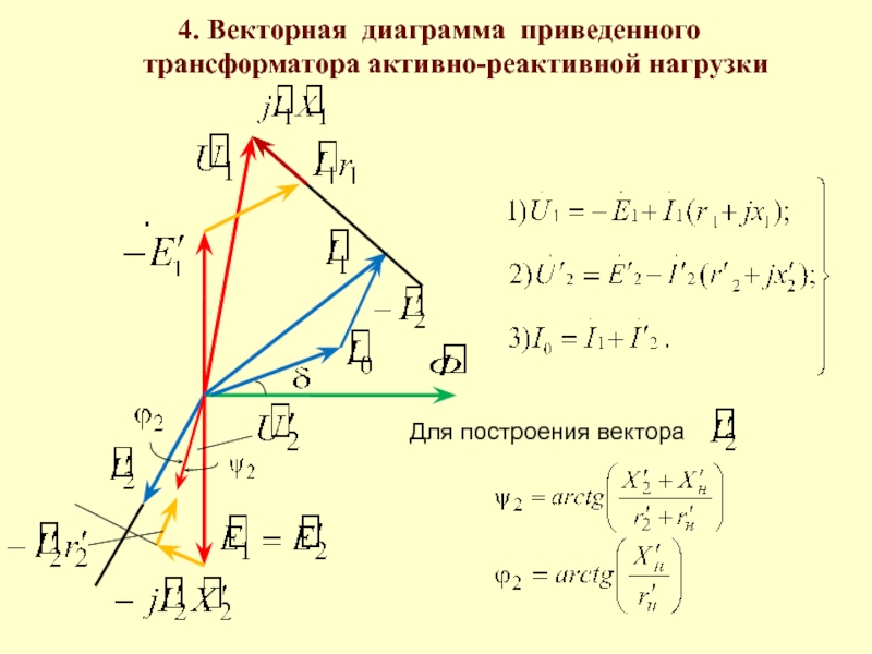 Векторная диаграмма приведенного трансформатора