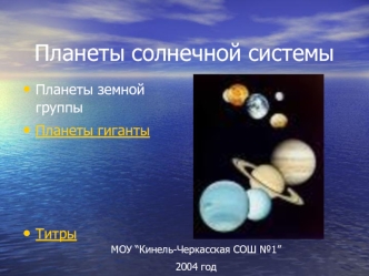 Планеты солнечной системы