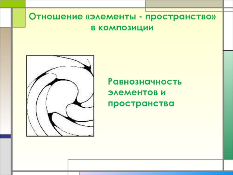 Отношение элементов. Пространство элемент композиции. Основные элементы пространства. Элементы внутренней композиции. Композиция отношений.