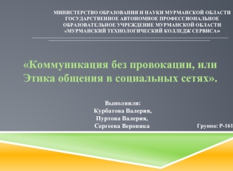 Коммуникация без провокации, или этика общения в социальных сетях