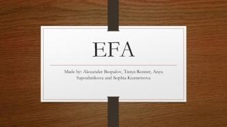 EFA. Organizational