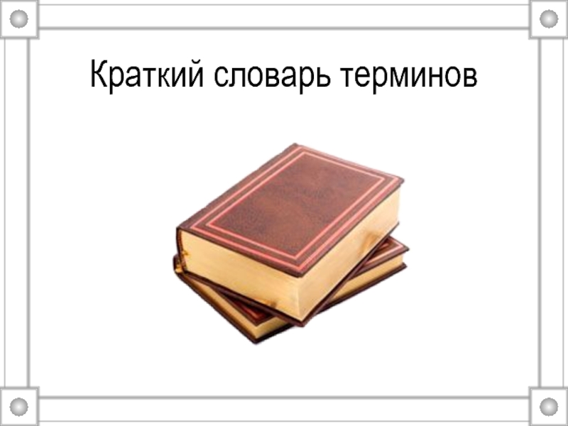 Словарь терминов относится к