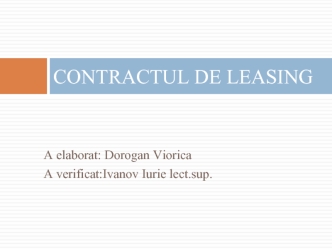 Contractul de leasing