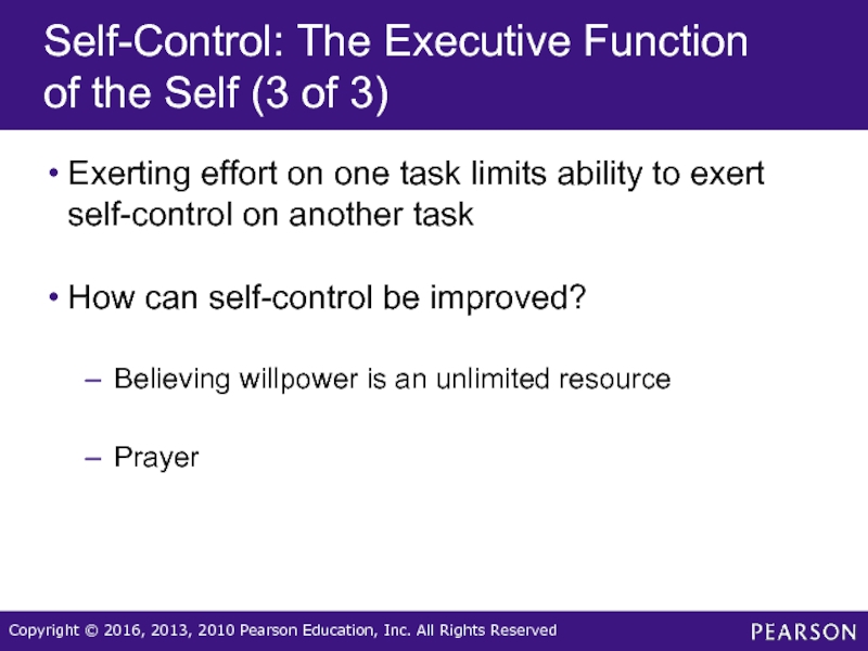 Self-Control: The Executive Function of the Self (3 of 3)Exerting effort