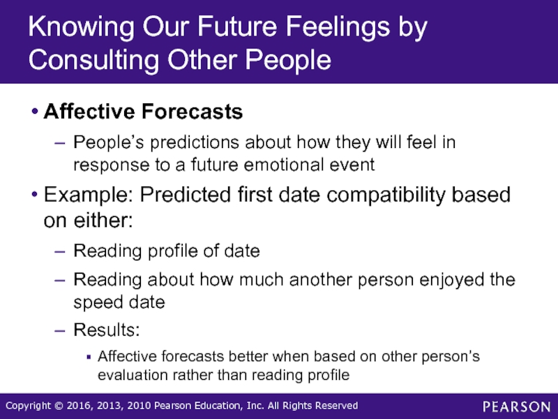 Knowing Our Future Feelings by Consulting Other PeopleAffective ForecastsPeople’s predictions about