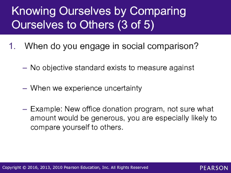 Knowing Ourselves by Comparing Ourselves to Others (3 of 5)When do
