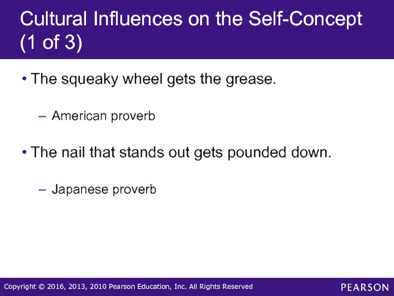 Cultural Influences on the Self-Concept (1 of 3)The squeaky wheel gets