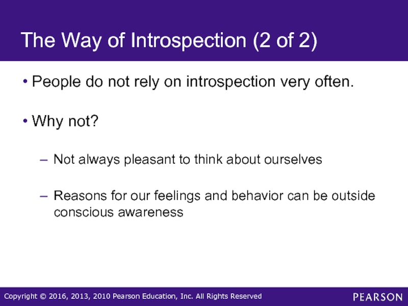 The Way of Introspection (2 of 2)People do not rely on