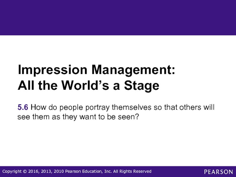 Impression Management:  All the World’s a Stage 5.6 How do