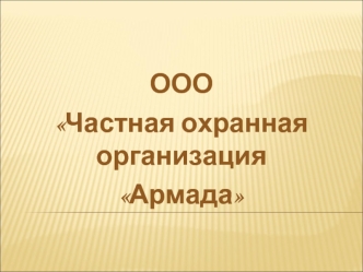 ООО
Частная охранная     организация
Армада