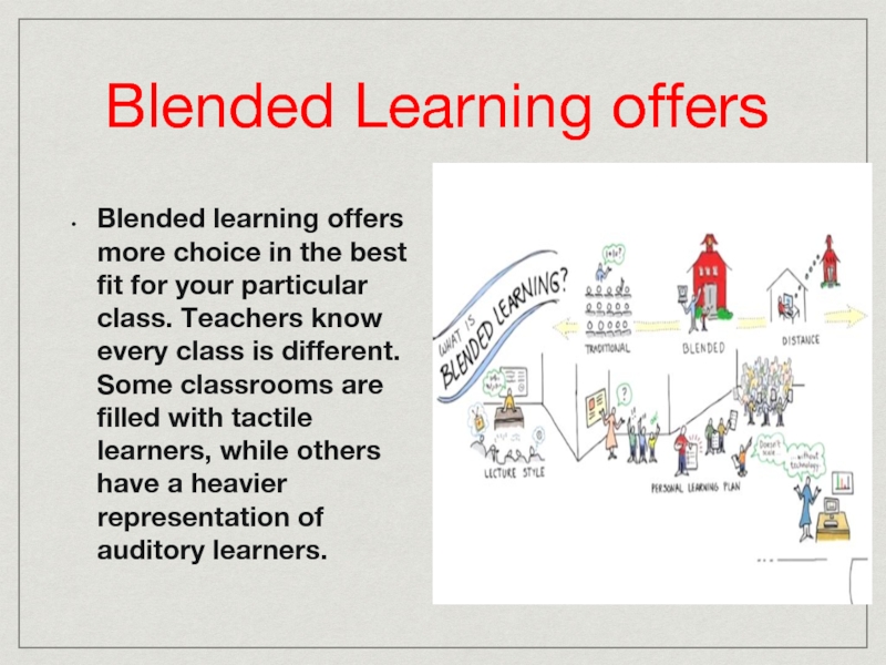 Blended Learning offers Blended learning offers more choice in the best