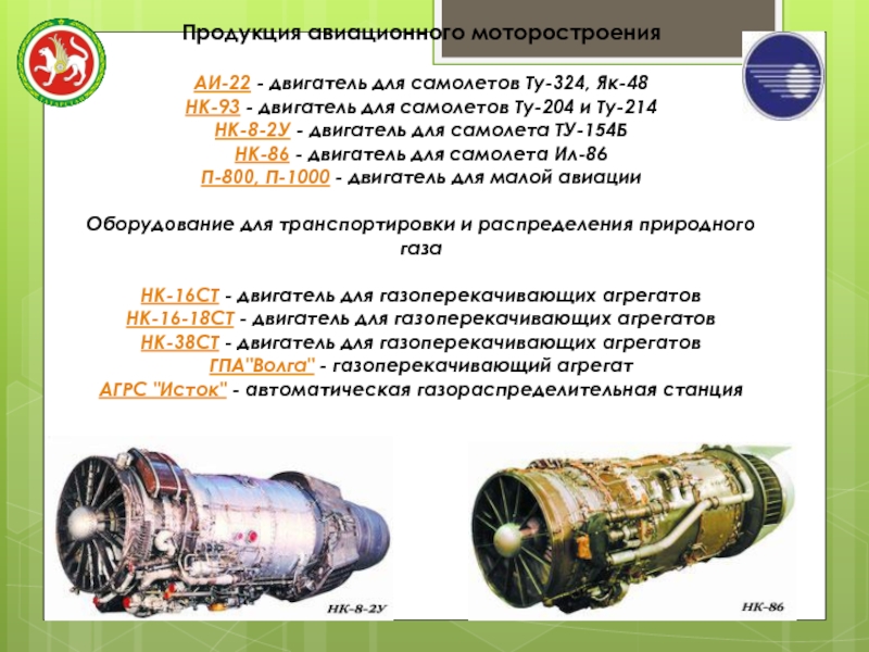 Продукция авиационного моторостроения  АИ-22 - двигатель для самолетов Ту-324, Як-48