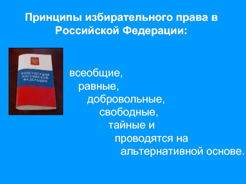 План на тему избирательное право в рф