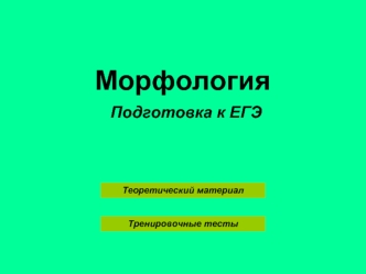 Морфология  Подготовка к ЕГЭ